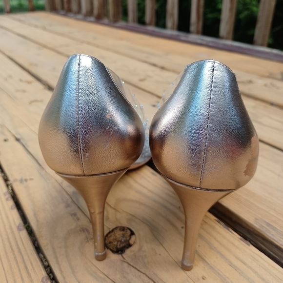 BADGLEY Mischka Crystal Embellished Heels Sz 10 - Picture 7 of 9